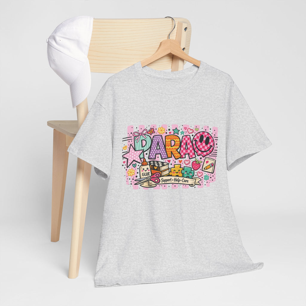 Daro Cute Cartoon Collage Tee | Pink Stars, Smiley Donut, Snacks