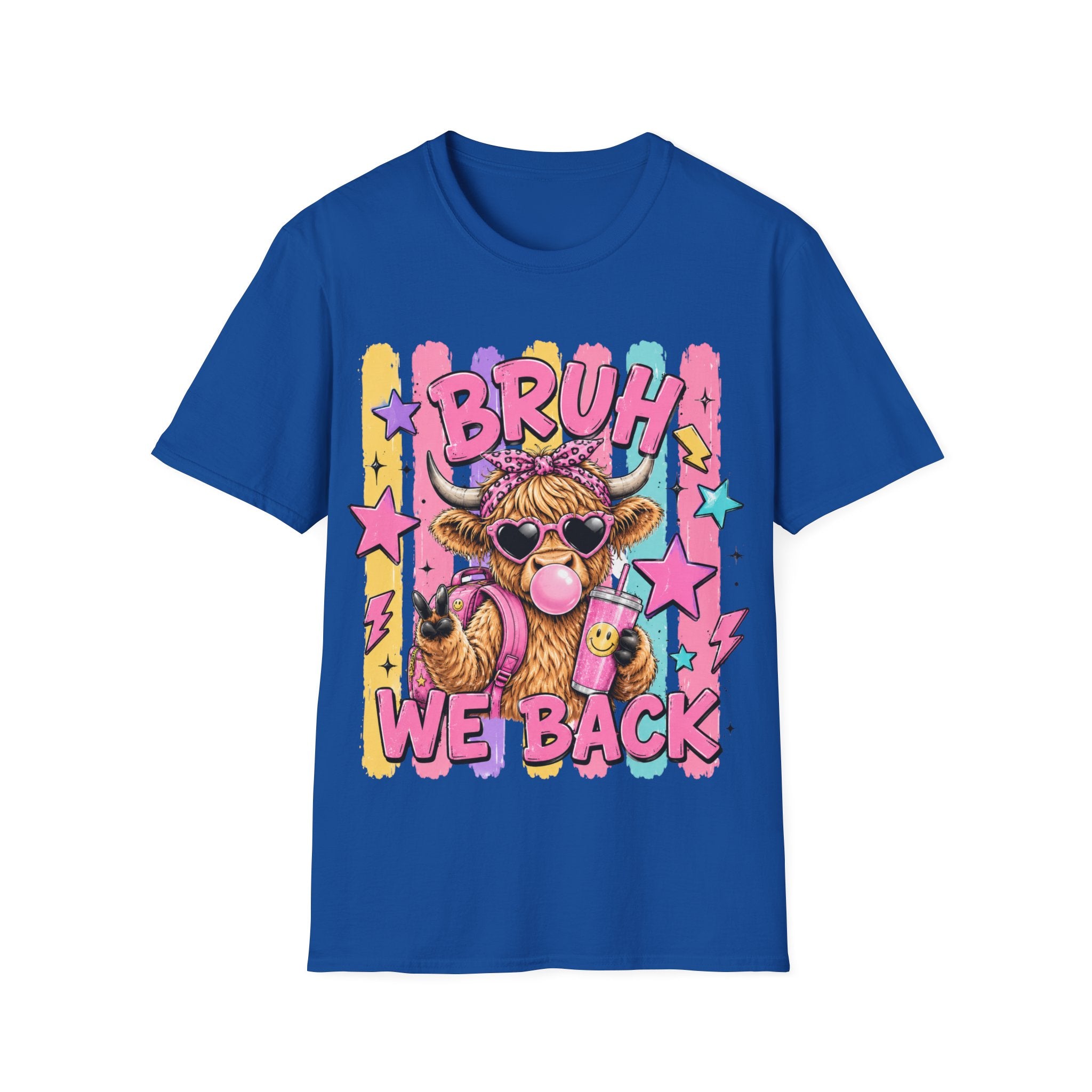 Bruh We Back Shirt, Funny Back To School Tee, Cute Cow Shirt, Teacher Student Shirt, First Day of School Tee, Trendy Graphic T-Shirt