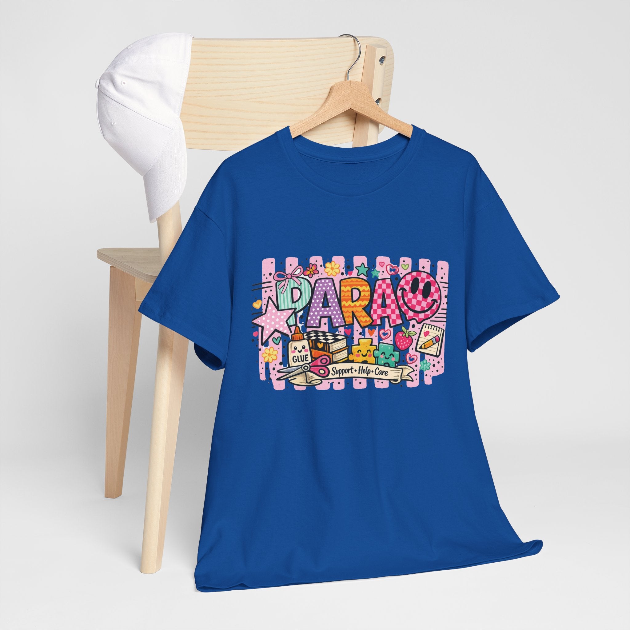 Daro Cute Cartoon Collage Tee | Pink Stars, Smiley Donut, Snacks