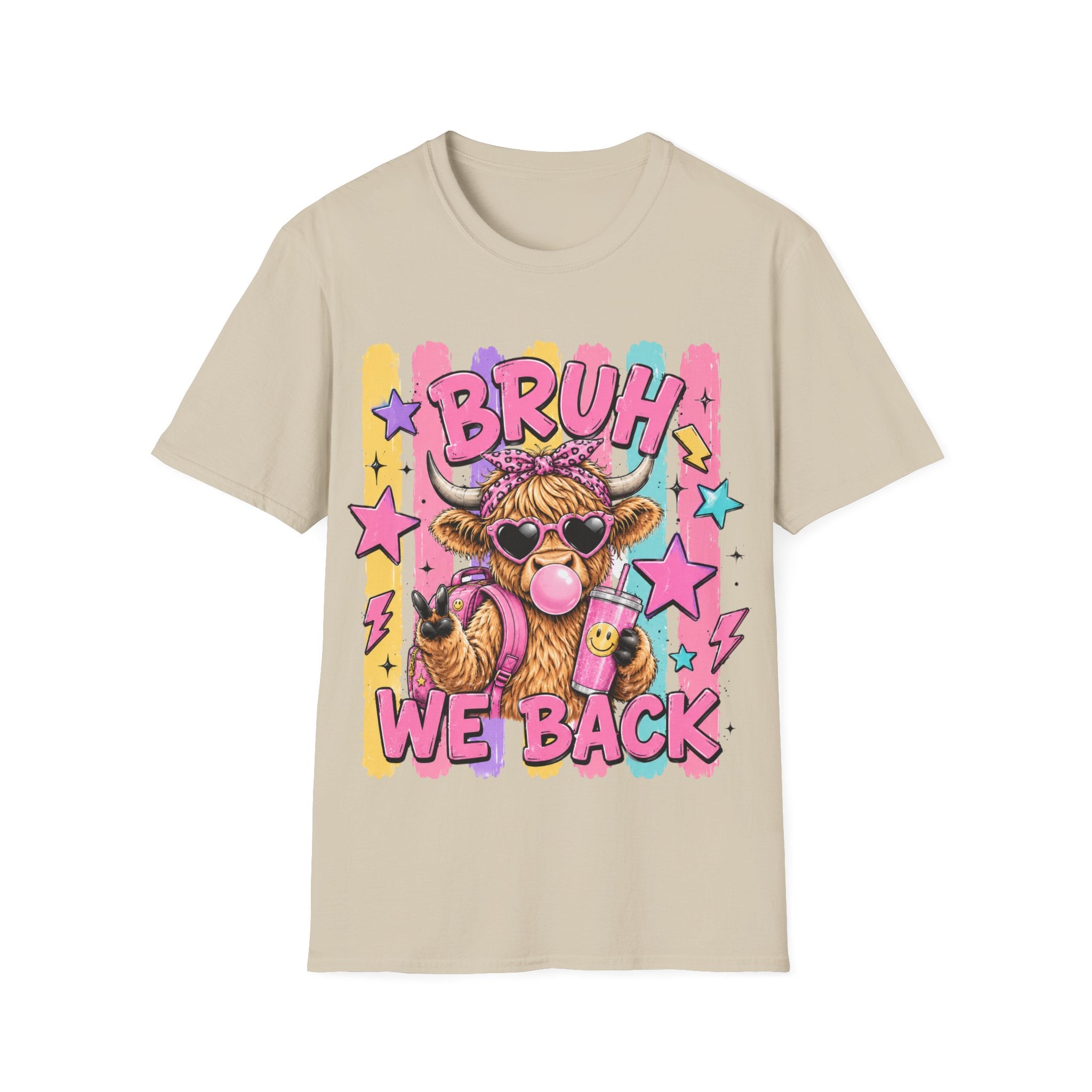 Bruh We Back Shirt, Funny Back To School Tee, Cute Cow Shirt, Teacher Student Shirt, First Day of School Tee, Trendy Graphic T-Shirt