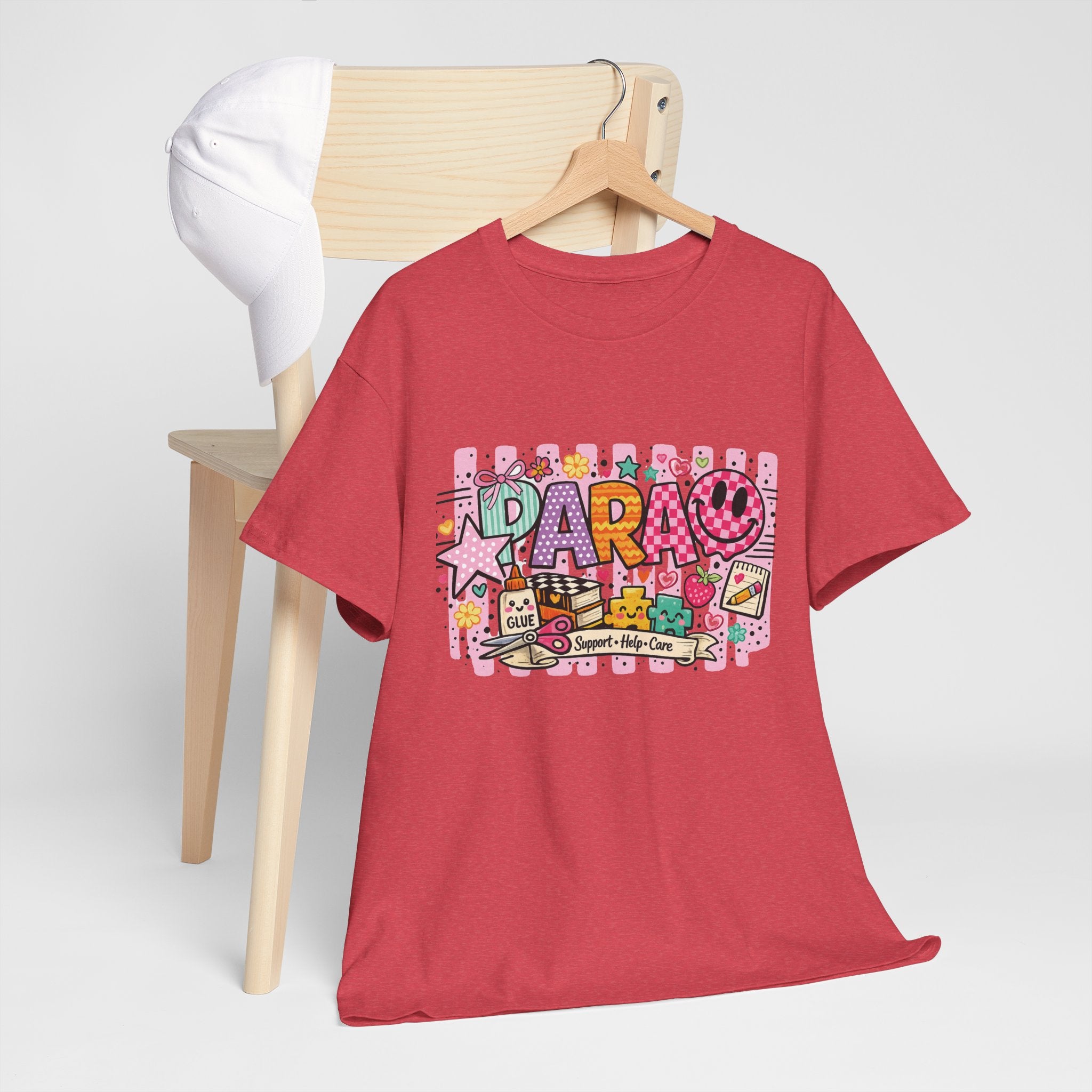Daro Cute Cartoon Collage Tee | Pink Stars, Smiley Donut, Snacks