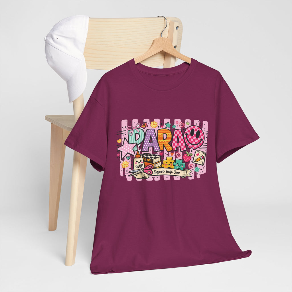 Daro Cute Cartoon Collage Tee | Pink Stars, Smiley Donut, Snacks