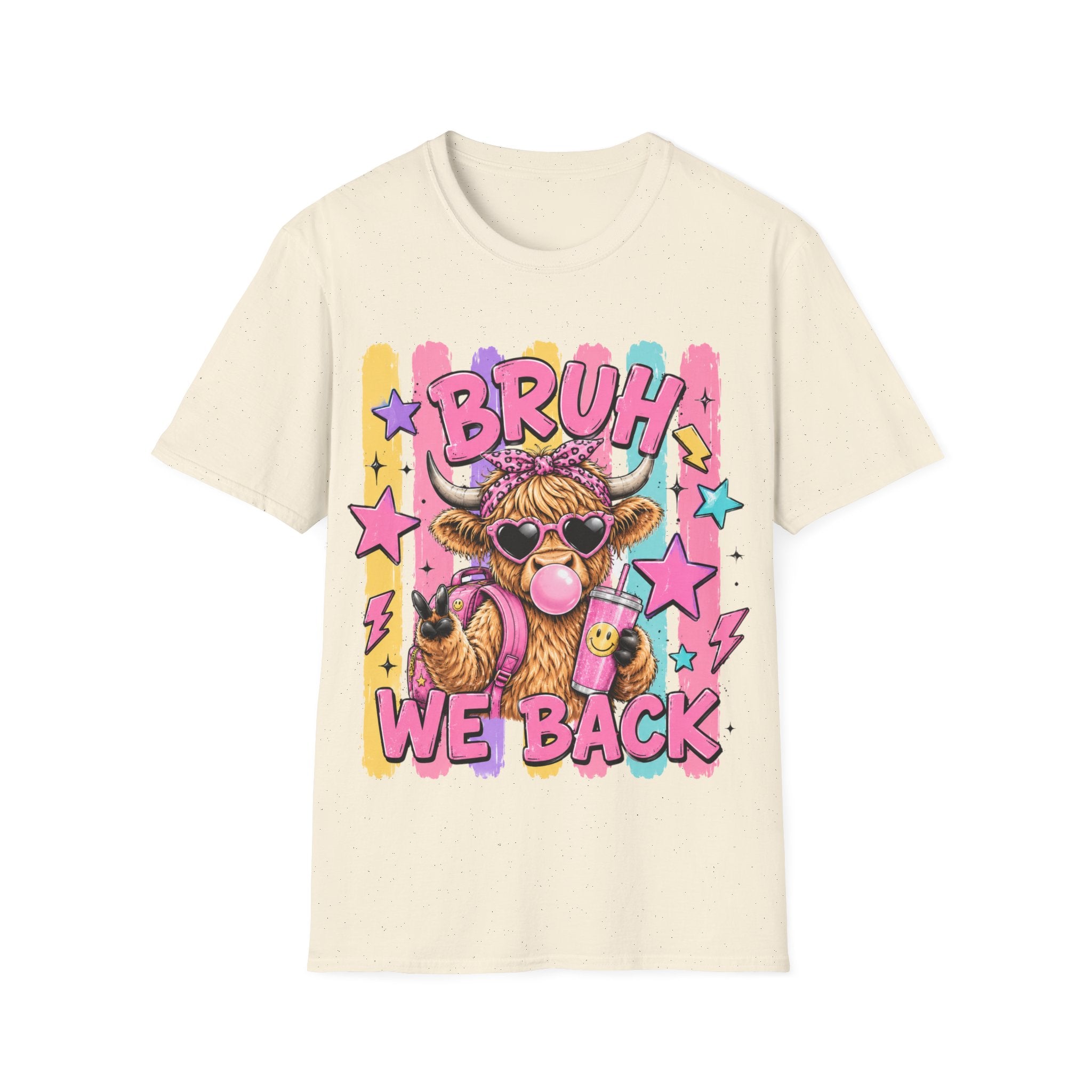 Bruh We Back Shirt, Funny Back To School Tee, Cute Cow Shirt, Teacher Student Shirt, First Day of School Tee, Trendy Graphic T-Shirt