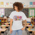 Daro graphic cartoon T-shirt in heather gray with colorful IDARO collage print